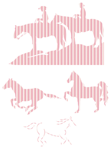 Vel Strijkletters Paarden Mirror Roze - afb. 2