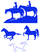 Vel Strijkletters Paarden Design Carbon Blauw - afb. 2