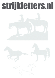 Vel Strijkletters Paarden Design Carbon Wit - afb. 1