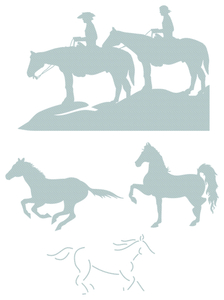 Vel Strijkletters Paarden Design Carbon Zilver - afb. 2