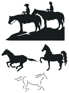 Vel Strijkletters Paarden Design Carbon Zwart - afb. 2