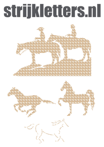 Vel Strijkletters Paarden Design Leger Beige - afb. 1