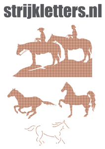 Vel Strijkletters Paarden Design Ruit Beige - afb. 1