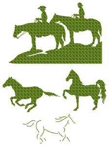 Vel Strijkletters Paarden Design Zebra Groen - afb. 2