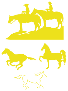 Vel Strijkletters Paarden Polyester Ondergrond Geel - afb. 2