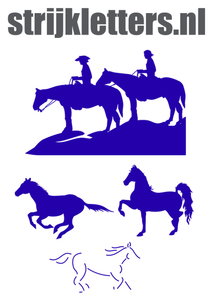 Vel Strijkletters Paarden Flex Royal Blauw - afb. 1