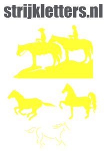 Vel Strijkletters Paarden Flex Neon Geel - afb. 1