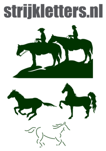 Vel Strijkletters Paarden Flex Donker Groen - afb. 1