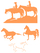 Vel Strijkletters Paarden Flex Pastel Oranje - afb. 2