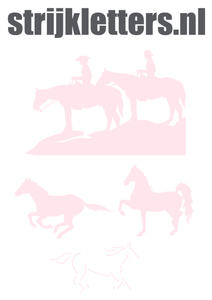 Vel Strijkletters Paarden Flex Pastel Roze - afb. 1