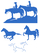 Vel Strijkletters Paarden Flex Helderblauw - afb. 2