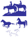 Vel Strijkletters Paarden Flock Azure Blauw - afb. 2