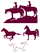 Vel Strijkletters Paarden Flex Burgundy - afb. 2