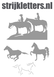 Vel Strijkletters Paarden Flock Donker Grijs - afb. 1