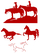 Vel Strijkletters Paarden Flock Donker Rood - afb. 2