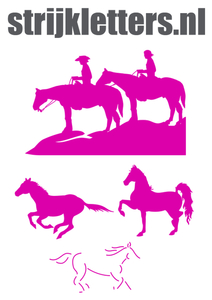 Vel Strijkletters Paarden Flock Magenta - afb. 1