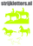 Vel Strijkletters Paarden Flock Neon Geel - afb. 1
