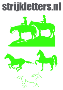 Vel Strijkletters Paarden Flock Neon Groen - afb. 1