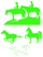 Vel Strijkletters Paarden Flock Neon Groen - afb. 2