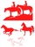 Vel Strijkletters Paarden Flock Neon Rood - afb. 2