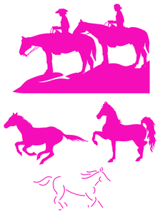 Vel Strijkletters Paarden Flock Neon Roze - afb. 2