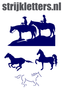 Vel Strijkletters Paarden Flock Royal Blauw - afb. 1