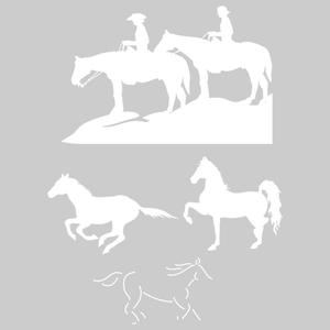 Vel Strijkletters Paarden Flock Wit - afb. 2