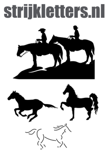Vel Strijkletters Paarden Flock Zwart - afb. 1