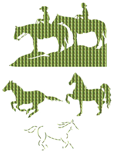 Vel Strijkletters Paarden Holografische Goud - afb. 2