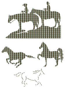 Vel Strijkletters Paarden Holografische Zilver - afb. 2
