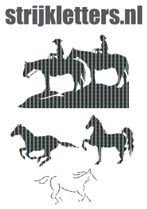 Vel Strijkletters Paarden Holografische Zwart - afb. 1