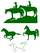 Vel Strijkletters Paarden Reflecterend Donker Groen - afb. 2
