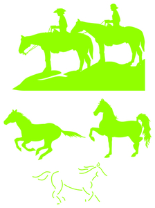Vel Strijkletters Paarden Reflecterend Groen - afb. 2