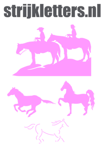 Vel Strijkletters Paarden Flex Neon Roze - afb. 1