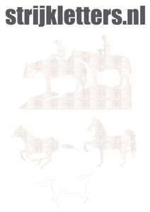 Vel Strijkletters Paarden Glitter Wit - afb. 1