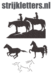 Vel Strijkletters Paarden Glitter Zwart - afb. 1