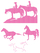 Vel Strijkletters Paarden Glitter Holo Pink - afb. 2