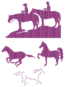 Vel Strijkletters Paarden Glitter Lavender 428 - afb. 2
