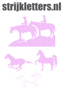 Vel Strijkletters Paarden Glitter Neon Purple 480 - afb. 1