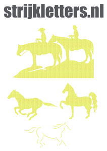 Vel Strijkletters Paarden Glitter Neon geel Glitter - afb. 1