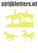 Vel Strijkletters Paarden Glitter Neon geel Glitter - afb. 1