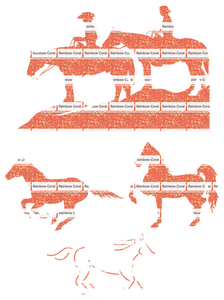 Vel Strijkletters Paarden Glitter Rainbow Coral Glitter ST - afb. 2