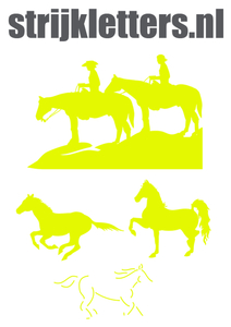 Vel Strijkletters Paarden Glow in the Darg Geel - afb. 1