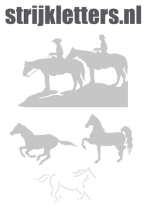 Vel Strijkletters Paarden Reflecterend Zilver - afb. 1
