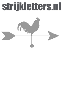 Vel Strijkletters Pijl met Haan Flock Grijs - afb. 1