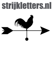 Vel Strijkletters Pijl met Haan Flock Zwart - afb. 1