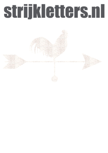 Vel Strijkletters Pijl met Haan Glitter White Glitter 444 - afb. 1