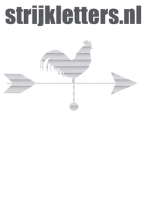 Vel Strijkletters Pijl met Haan Glitter Rainbow White 488 - afb. 1