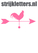 Vel Strijkletters Pijl met Haan Glitter Neon roze Glitter - afb. 1