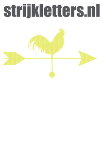 Vel Strijkletters Pijl met Haan Glitter Neon Yellow Glitter 446 - afb. 1